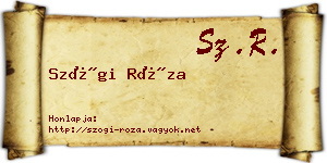 Szögi Róza névjegykártya