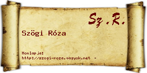 Szögi Róza névjegykártya